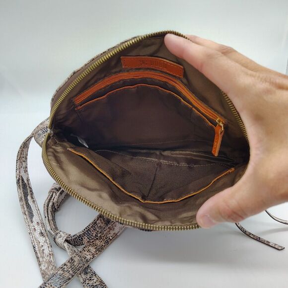 Hobo Exotic Snake Leather Crossbody Adjustable Boho Reptile Original Neutral - Picture 11 of 11